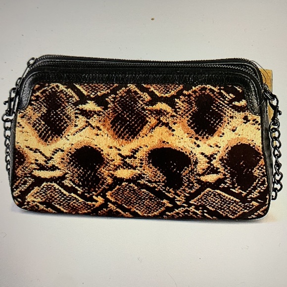 Patricia Nash Chambery Leather & Python Calf Hair Crossbody - Picture 1 of 7